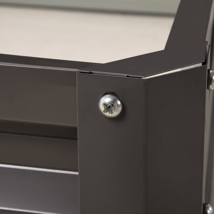 Outsunny 4' X 4' X 1' Raised Garden Bed Galvanized Steel Planter Box For Vegetables, Flowers, Herbs, Light Gray