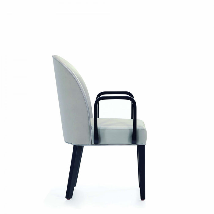 Hillman Modern Wood Upholstered Armchair in Light Gray Dining Chair