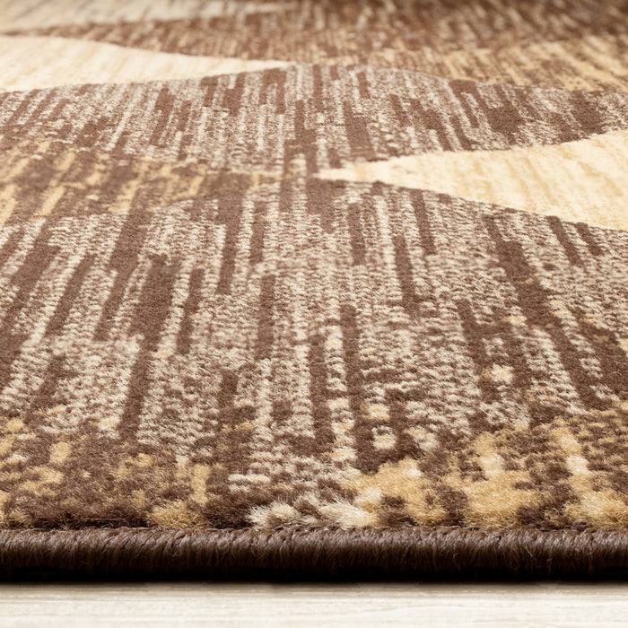 Florence Brown Beige Distressed Diamond Pattern Rug, 7'9\" x 10'6\" Indoor Area Rug
