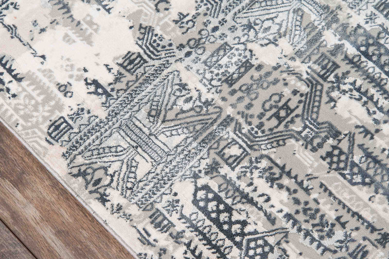 Claudia Traditional 8'11\" x 12'6\" Area Rug in Grey Indoor Area Rug