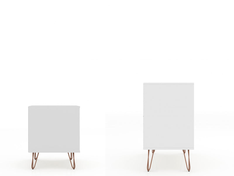 Rockefeller Mid-Century Modern 2-Piece Dresser Set in White