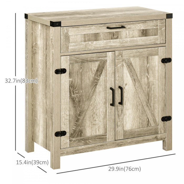 HOMCOM Farmhouse Sideboard Buffet Cabinet with Drawer and Adjustable Shelf