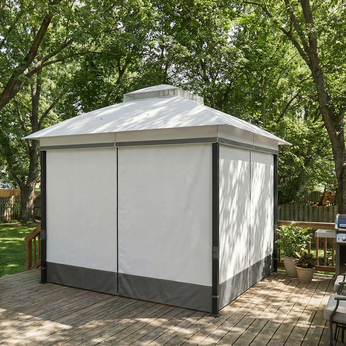 Outsunny 10' x 10' Patio Gazebo, UPF50+ Double Roof Outdoor Gazebo