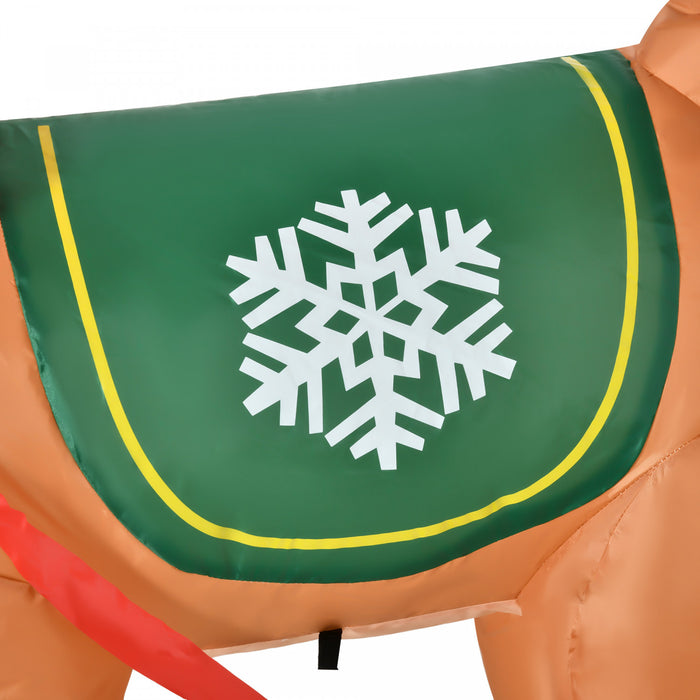 Homcom 4.5ft Santa In Sledge Reindeer Inflatable Christmas Decoration