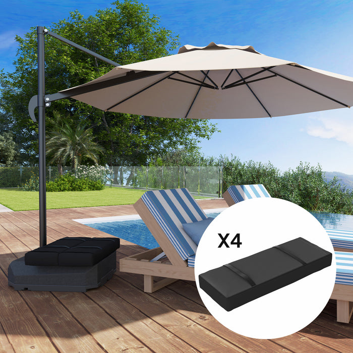 Outsunny 4PCS Umbrella Base Weight Bag, Umbrella Stand Weights, Black