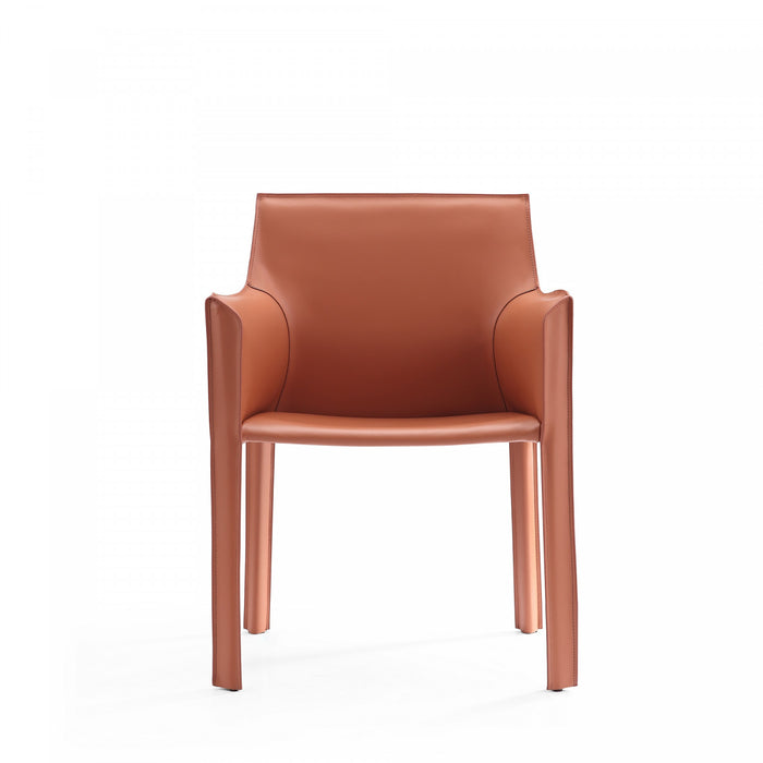 Vogue Modern Vegan Leather Dining Chair in Clay - Set of 2