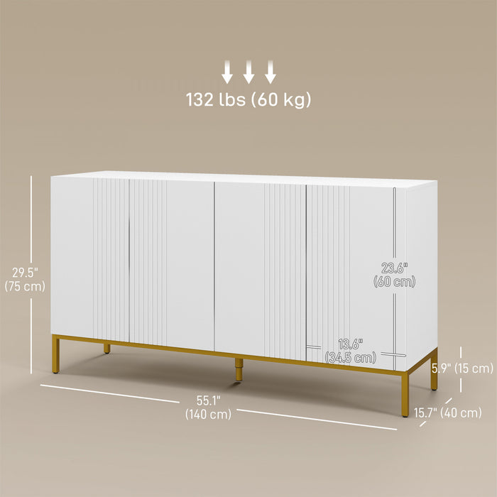 HOMCOM Sideboard Buffet Cabinet with Adjustable Shelves, Soft-Close Doors