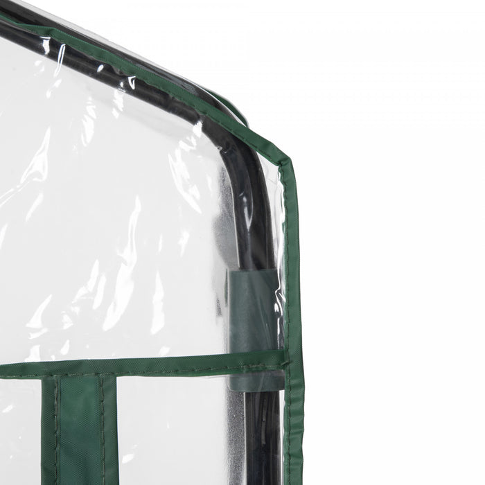 Outsunny 28\" X 20\" X 63\" Portable Greenhouse With 4 Tier Shelves Outdoor Hot House Plant Flower Greenhouse, Steel Frame, Pvc Cover, Transparent