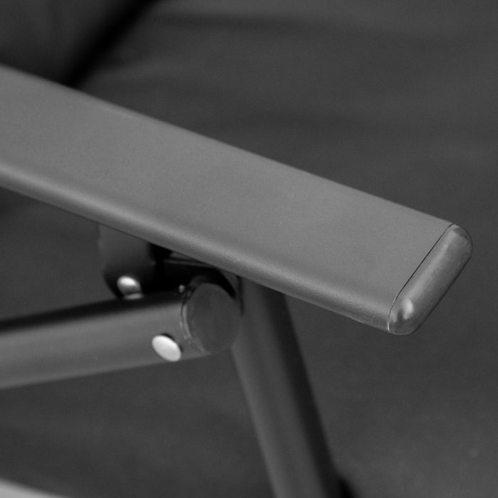 Foldable Lounge Chair, Fabric Upholstered Recliner With Armrest, Black