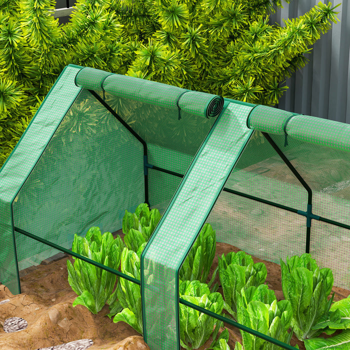 Outsunny 12' X 3' X 3' Portable Greenhouse, Tunnel Greenhouse Green