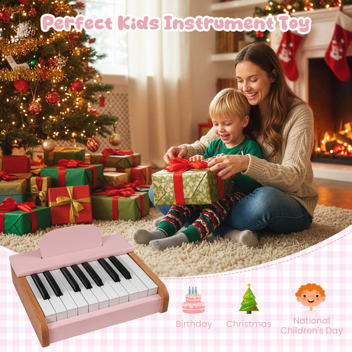 Costway 18 Keys Kids Piano Keyboard with Removable Music Stand One-key Start for Boys Girls Pink