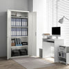 HOMCOM 71" Metal Storage Cabinet with 2 Doors 4 Adjustable Shelves White
