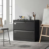 HOMCOM Lateral File Cabinet Steel Filing Cabinet for A4 Letter Legal Black