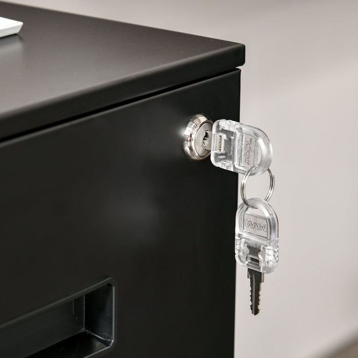 Vinsetto File Cabinet Vertical Filing Cabinet Lockable For Office