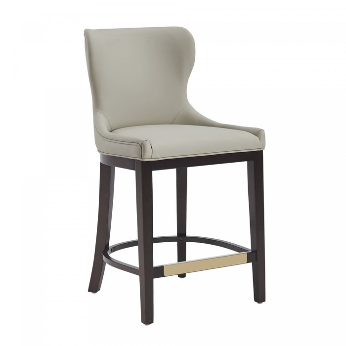 Blair Modern Wood Upholstered Counter Stool in Stone - Set of 2 Bar Stool