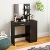 HOMCOM Vanity Table, Makeup Table with Mirror and Storage Shelves, Black