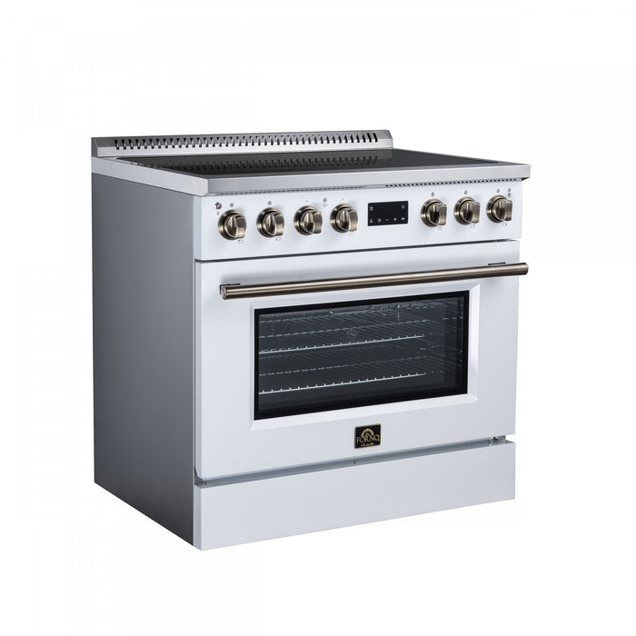 Forno Torino 36 Inch White Induction Range, 5.36 cu.ft - FFSIN0936-36WHT Electric Range