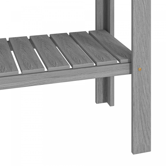 Outsunny Wooden Raised Garden Bed With Storage Shelf Grey