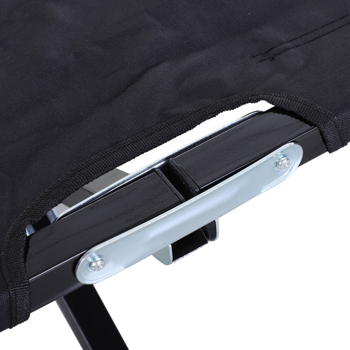 Outsunny 76\" Two Person Folding Camping Cot With Carrying Bag, Black