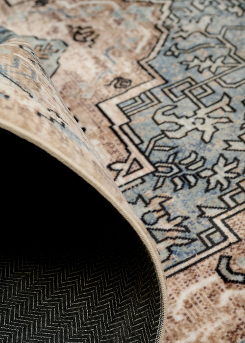 Esmira Traditional Blue Washable Rug 8'0\" x 10'0\" Indoor Area Rug