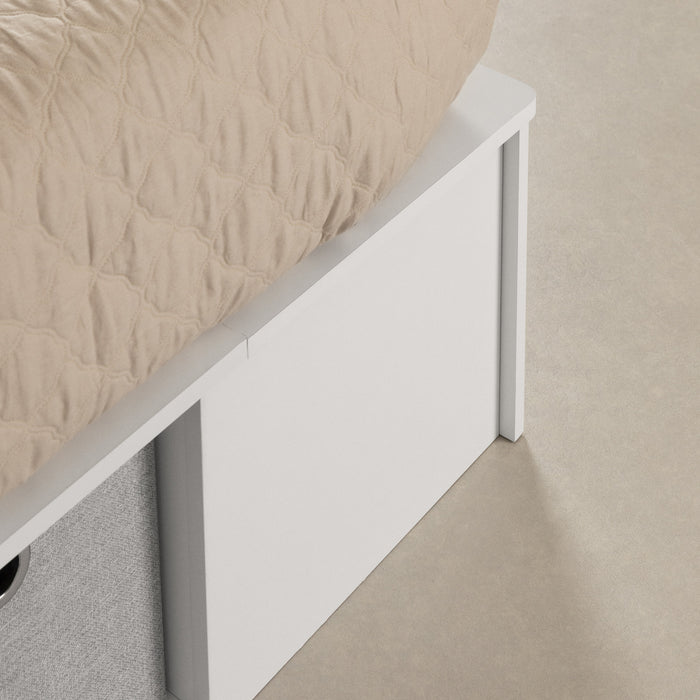 Flexible Storage Platform Bed With Baskets - Pure White 
