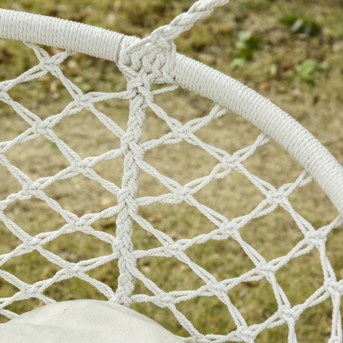 Outsunny Hanging Hammock Chair 2 Seat, Hammock Swing Chair Cream White