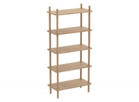 52” Open Bookcase With 5 Shelves - Natural 