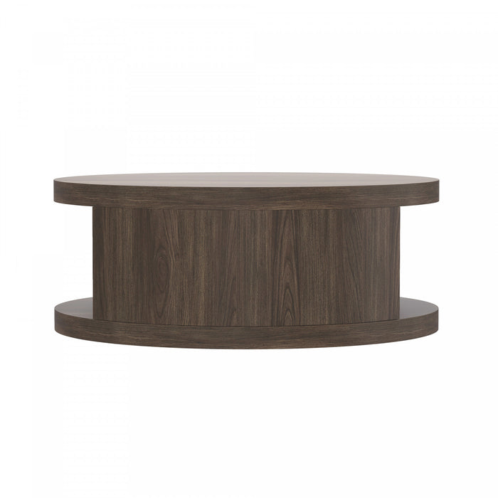 Alure Contemporary 36\" Round Coffee Table in Walnut