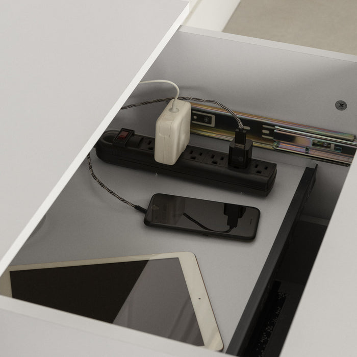 Vito Nightstand With Charging Station And Drawers - Pure White