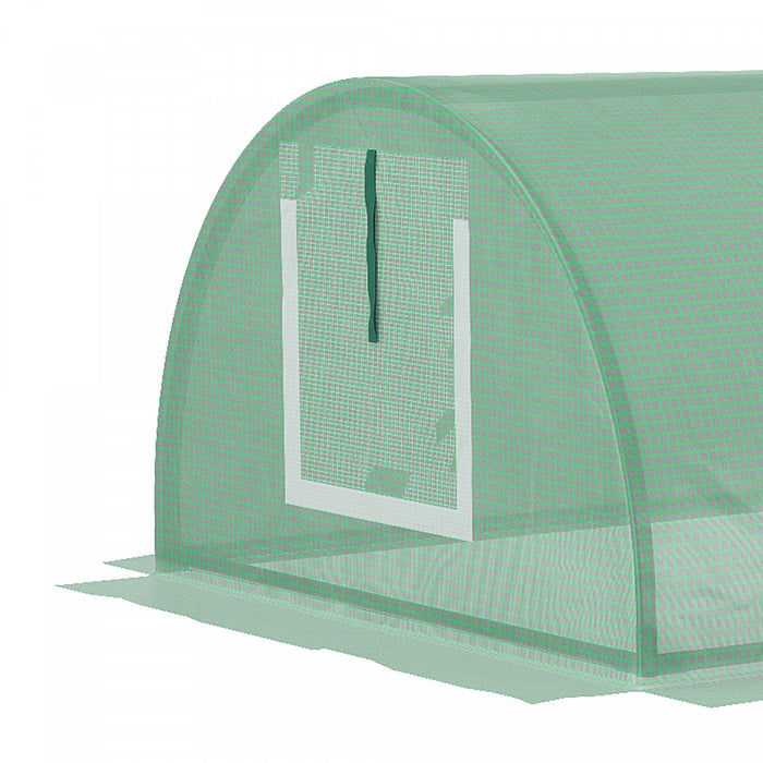 Outsunny Mini Greenhouse with Mesh Windows, Tunnel Growing Tent, Green