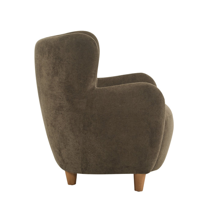Sophia Upholstered Comfortable Armchair with Wingback,Dark Brown Accent Chair