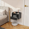 HOMCOM Set of 2 Floating Nightstand w/ Charging Station Bedside Table Black
