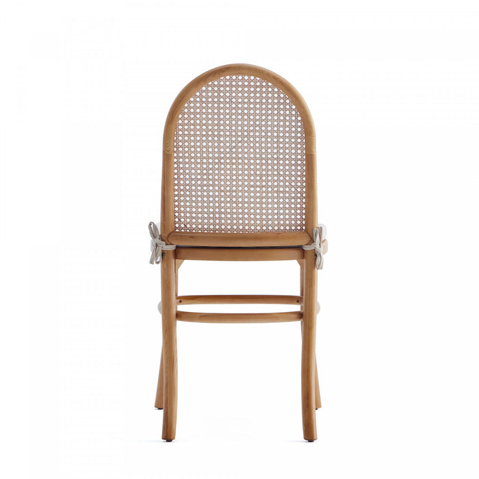 Paragon Industry Chic Cane Back Wood Upholstered Dining Chair in Oatmeal - Set of 4