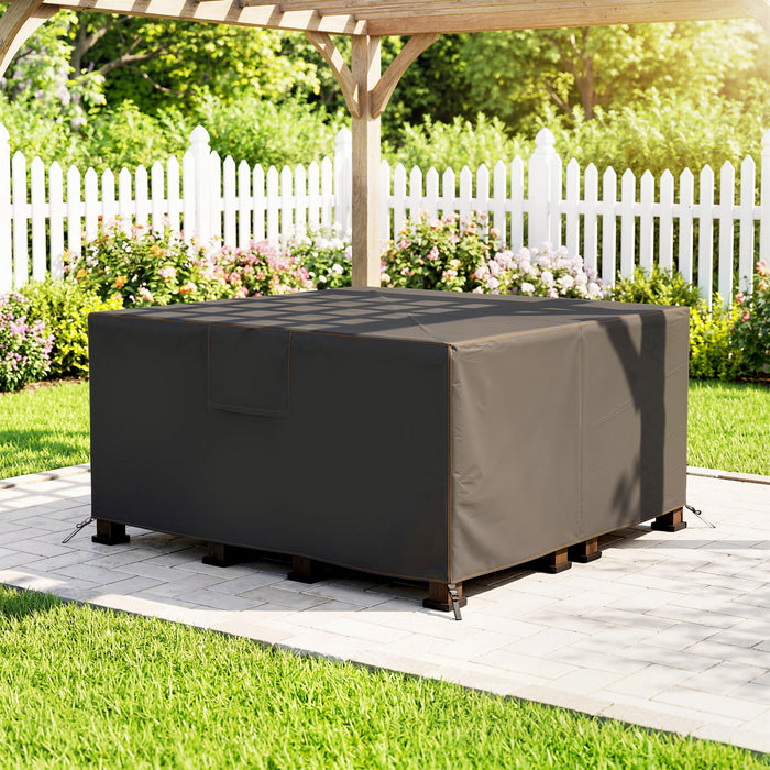 Outsunny Patio Furniture Cover Waterproof, 55.1\" x 55.1\" x 28.1\", Black