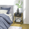 HOMCOM Bedside Table Set of 2, Nightstand with Drawer and Shelf