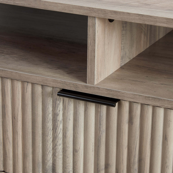 Dumbo Modern 85\" Fluted TV Stand in Golden Brown