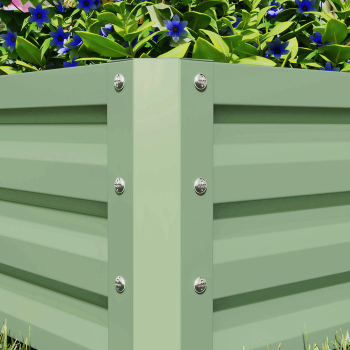 Outsunny 2' X 2' X 1' 2-pieces Raised Garden Bed, Light Green