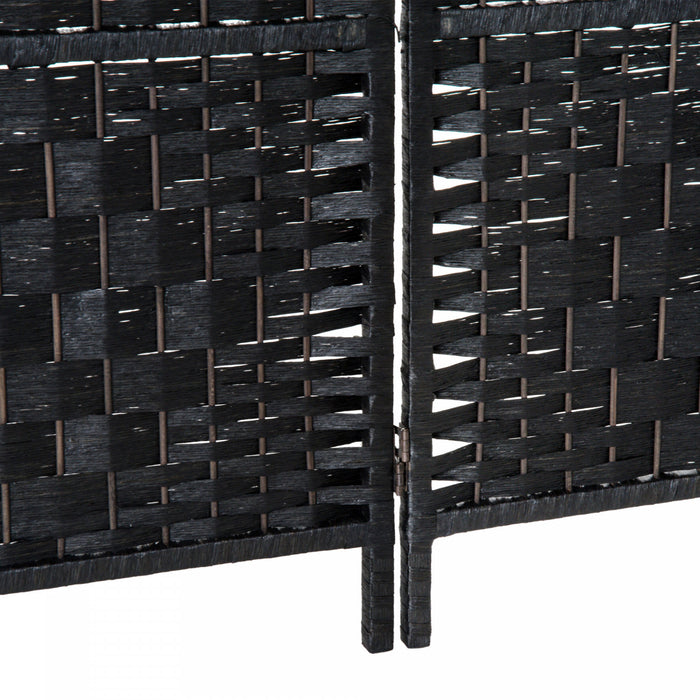 Homcom Double Hinged Woven Wicker Room Divider And Privacy Screens