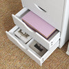 HOMCOM File Cabinet with 5 Drawer Wheels Storage Organizer White