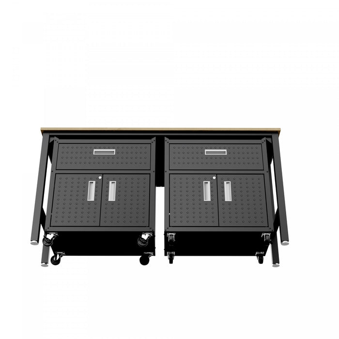 Fortress Modern 3-Piece Garage Set in Charcoal Gray Garage Storage