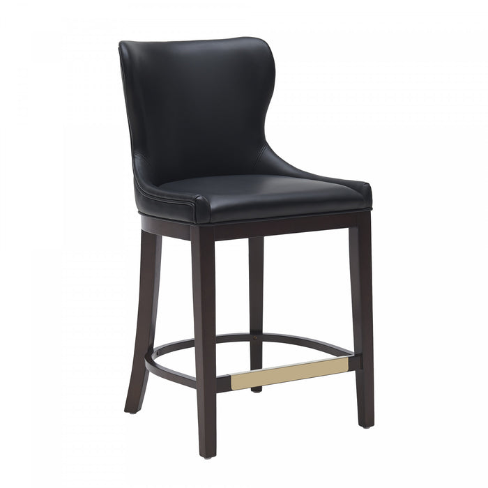 Blair Modern Wood Upholstered Counter Stool in Black