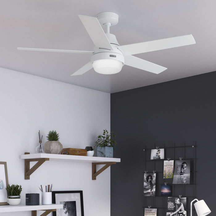 Aerodyne Ceiling Fan with Light Fixture - White