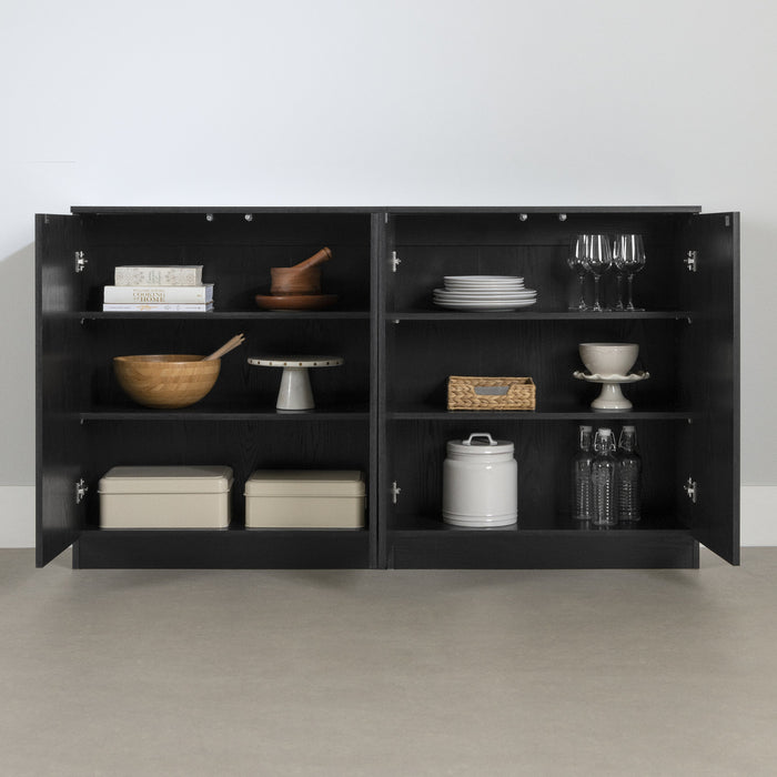 Arum Set Of 2 Buffets With 2 Doors - Black Oak 