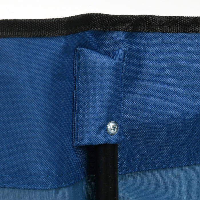 Outsunny 6 Seat Sport Bench Team Sport Camp Seat Folding Portable Outdoor Bench with Carrying Case and Cup Holder Blue