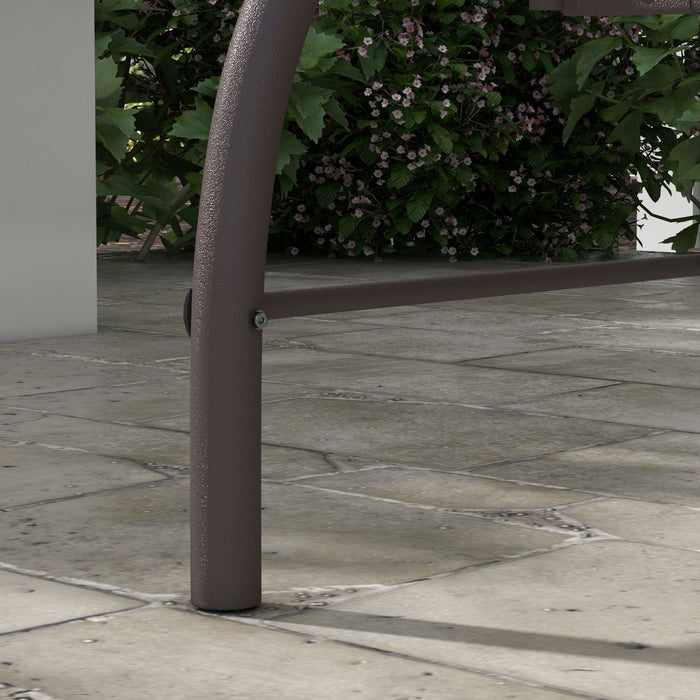 Outsunny 3 Seater Patio Swing Chair With Canopy Convertible Porch Swing Bed