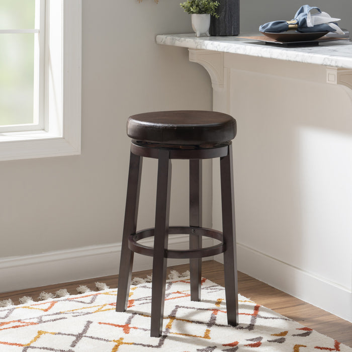 Maya Faux Leather Barstool - Brown