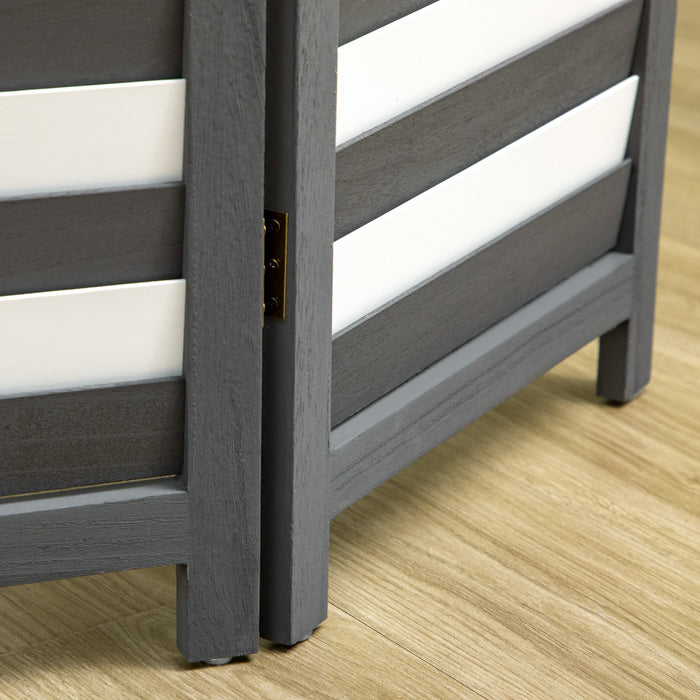 Homcom 4-panel Folding Divider Room Louvred Privacy Screen Panels