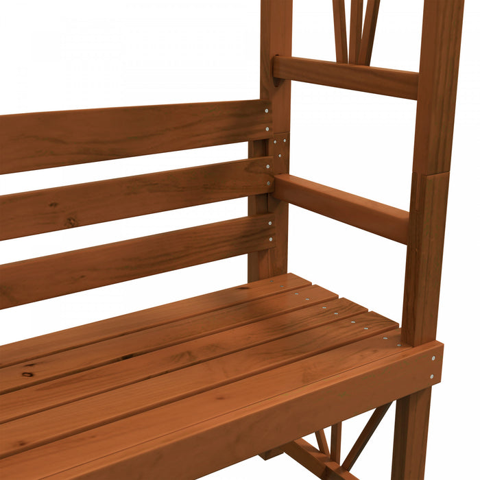 Outsunny Wooden Bench For 2 People For Vines/climbing Plant, Brown