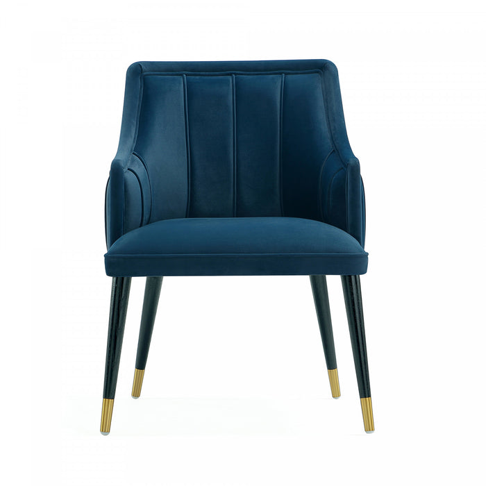 Eda Modern Wood Armchair in Midnight Blue Dining Chair
