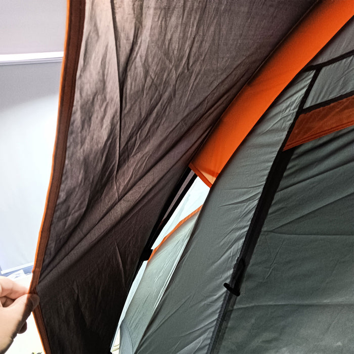 Outsunny 5-6 Person Outdoor Camping Tent, Family Tent W/ Light Hook, Cream